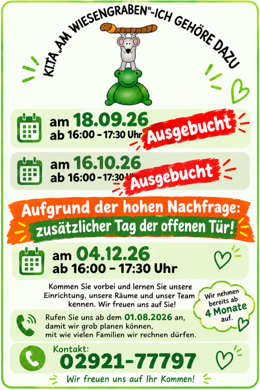 Kita Flyer mit zusätzlichen Besuchsterminen